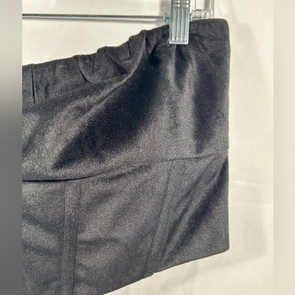 Princess Polly Emilia Velvet Bustier Womens Strapless Cropped Top Black Size 12 - Picture 7 of 10